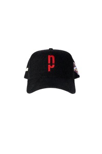 Corduroy Snapback- Black w/ Red under the brim