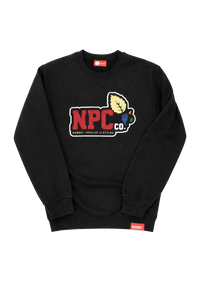 Chenille Patch -Black Crewneck